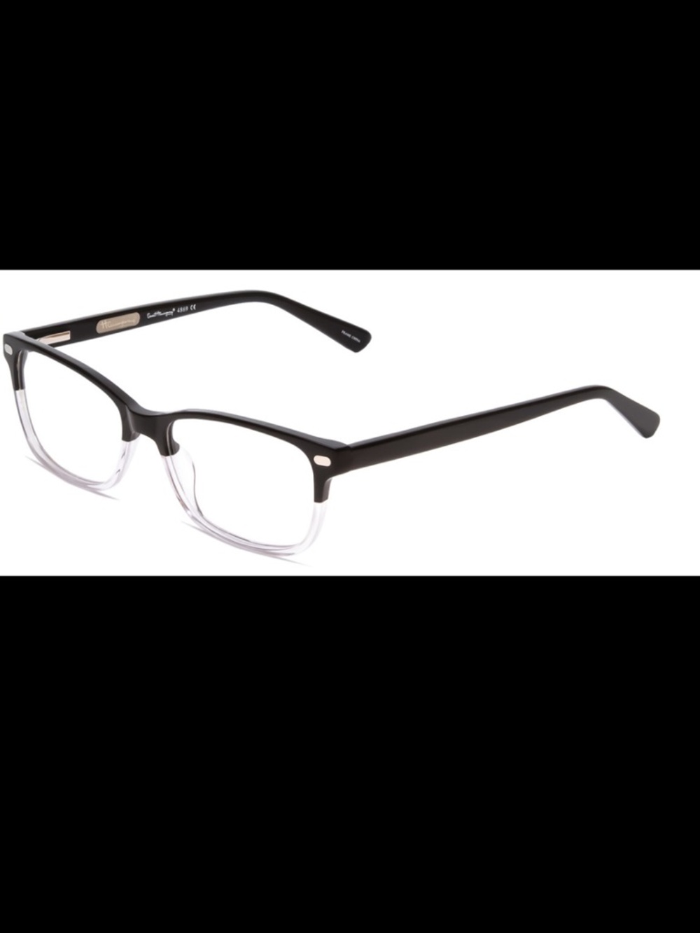 Ernest Hemingway 4869 Unisex Cateye Eyeglasses in Black/Crystal Fade/Silver 53mm
